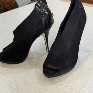 Donald J. Pliner Black Peep-Toe Ankle Booties